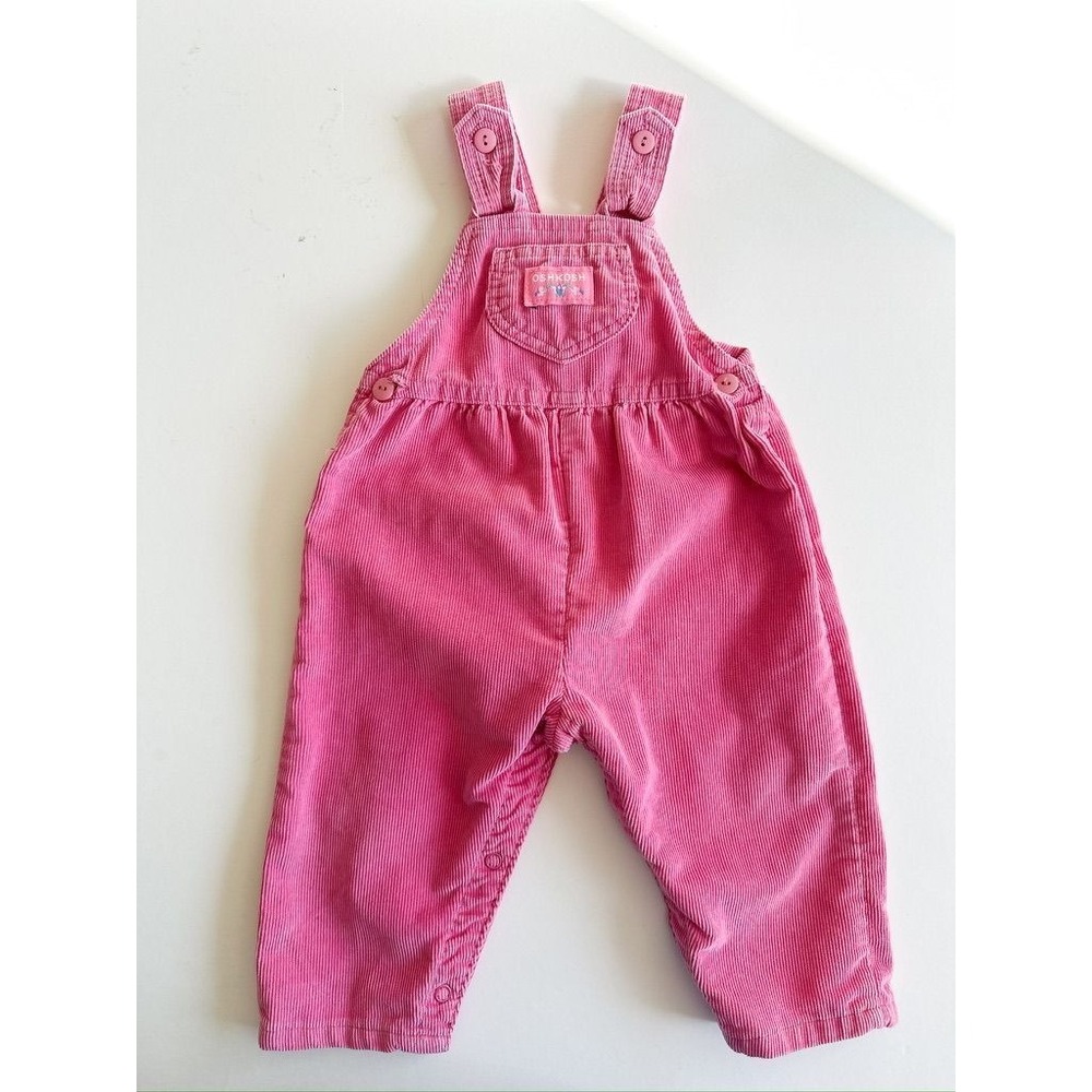 Paper Tag Oshkosh Pink cord overalls 12-18mo